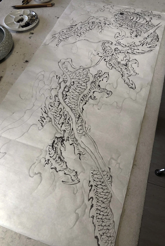 中国龙之国画龙步骤——由龙画龙-花瓣网