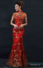 Chinese Wedding Fishtail Gown Cheongsam Bridal by yannyexpress, $1300.00