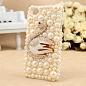 Rhinestone pearl iphone case - 