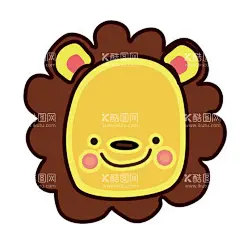 小狮子  - 源文件下载【酷图网】狮子,卡通,生日,棕色,插画,彩色,儿童,小狮子,