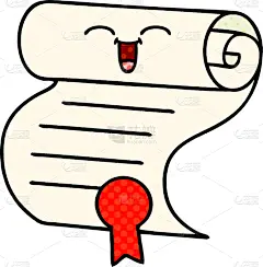 合同,动画片,漫画书,可爱的,契约,书,艺术品,矢量,奖,图像
