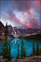 Pink and Blue, Moraine lake sunrise, Alberta, Canada #小清新# #摄影师#