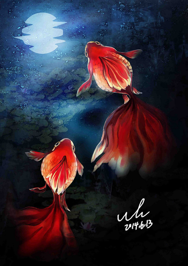 临渊羡鱼月下的鱼