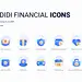 Financial Icon password-free payment password-free payment card safety gift coupon golden blue logo illustrations ux icon ui app design take a taxi