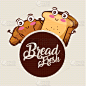 清新,面包,食品,牛角面包,可爱,卡通,吐司面包,烘焙师,分离着色,有机食品