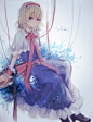 #东方project#
#爱丽丝玛格特罗依德#
1girl alice_margatroid blonde_hair blue_eyes bow capelet character_name dress hairband highres looking_at_viewer maccha_(mochancc) ribbon short_hair solo touhou