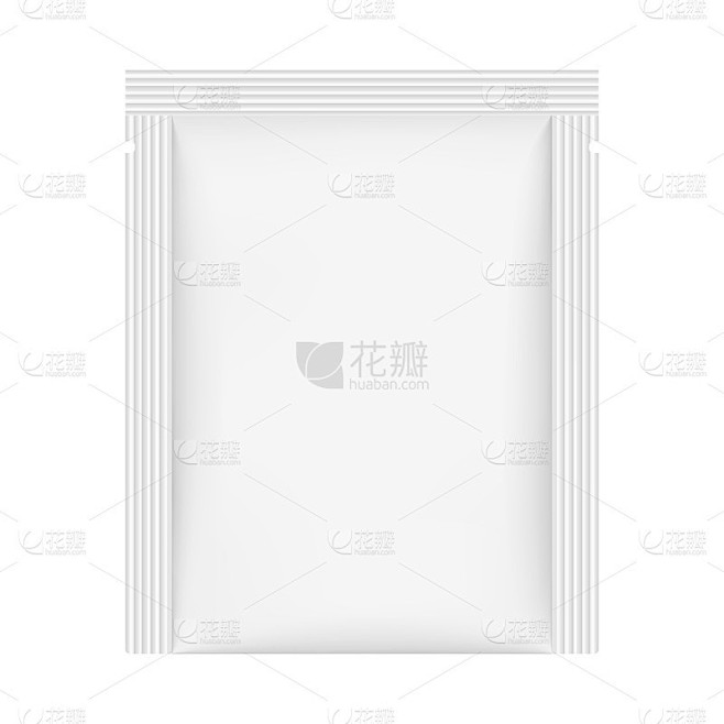 Rectangular sachet mockup isolated on white backgr