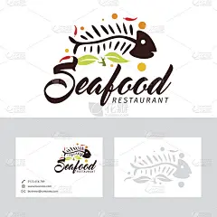 海鲜餐厅矢量标志