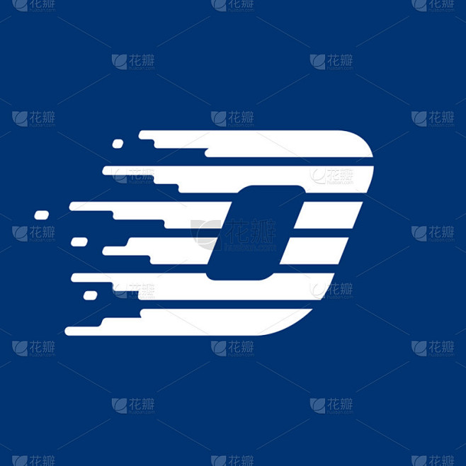 字母 O logo 与速度快线.