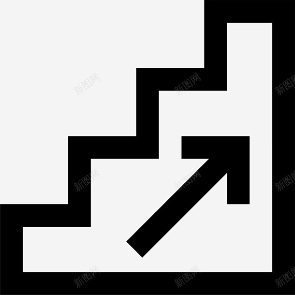 剪影楼楼梯LOFT上楼箭头图标