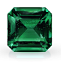 Gemfields emerald cut in a square shape.