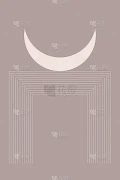极简抽象波西米亚海报打印模板图形形状图标