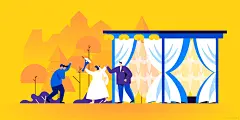 图片素材 扁平婚纱照婚礼生活场景-7-源库素材网