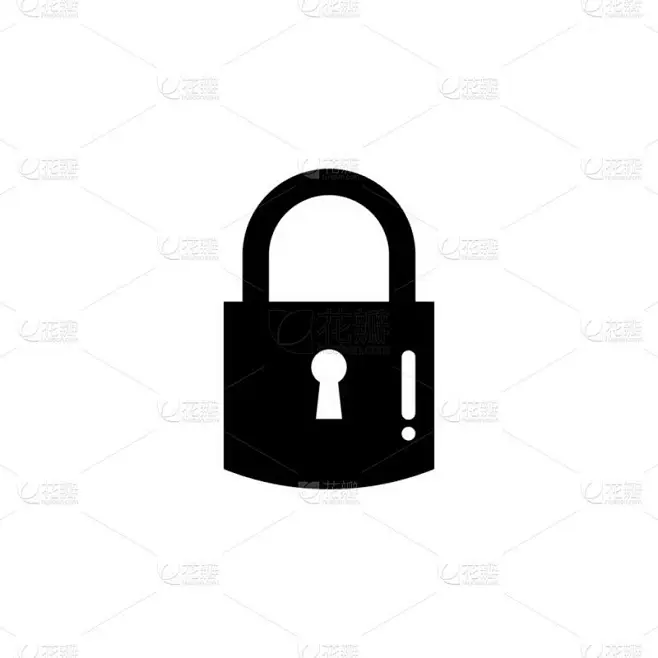 挂锁标识图标矢量模板说明-花瓣网