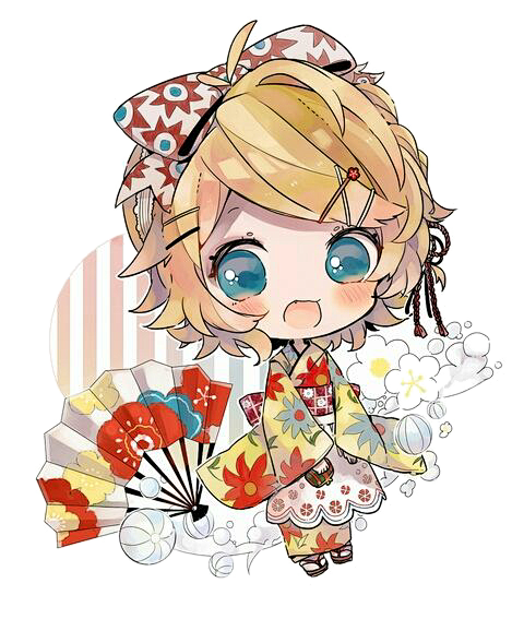 q版头像素材q版头像底图蓝色动漫免抠镜音铃