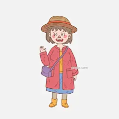 卡通手绘人物出行女孩图片大小3000x3000px 图片尺寸665.19 KB 来自PNG搜索网 pngss.com 免费免扣png素材下载！出行女生#打招呼女孩#戴草帽女生#简笔画#卡通#开心女孩#人物#手绘#手账#涂鸦画#装饰#装饰图案#