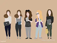 国际妇女节女性Rock IIUI设计作品扁平化插画首页素材资源模板下载