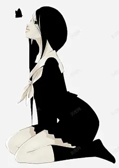 黑长直手绘二次元妹纸