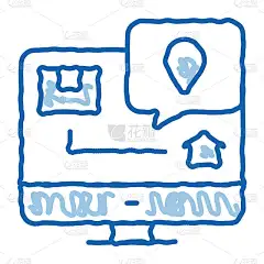 包裹目的地邮政运输公司涂鸦图标手绘插图