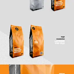 FREE COFFEE PACKAGE MOCKUP : Free Coffee Package Mockup, from Jeferson Spaniol, is a high resolution layered PSD File, 4000px x 3200px - 300 dpi. This mockup has easy smart object editing and contains 2 different angles of the package.