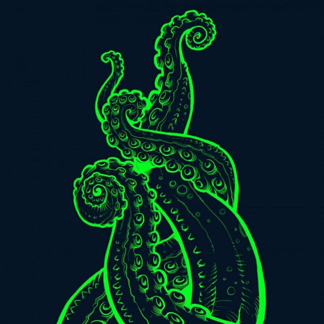 深海生物之章鱼T恤设计 | 「T恤啦」-...