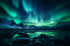 南极极光自然风景视觉盛宴