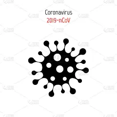 冠状病毒细菌细胞图标，新型冠状病毒细菌。
