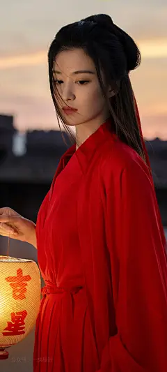 红衣古风美女王楚然全面屏手机壁纸-壁纸高清