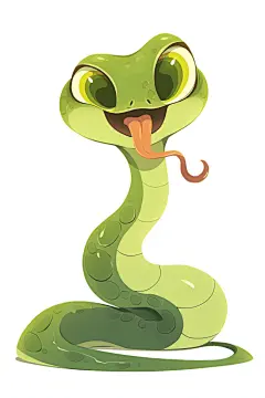 小巧蛇年蛇可爱小青蛇插画