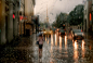 Eduard Gordeev：宛若油画的雨中城市