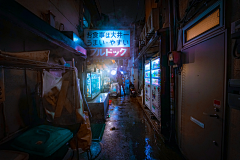 施敢采集到赛博朋克场景