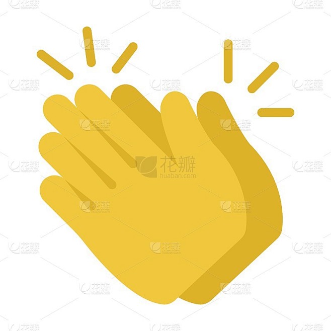 掌声表达概念，在白色背景上拍手，矢量图标设计，