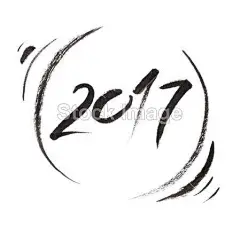 2017 黑色油墨标志，手画的毛笔书法#新年# #春节# #过年# #鸡年# #2017年# #新年素材# #春节素材# #海报# #设计素材# #生肖# #平面设计# #新年海报# #鸡年海报# #2017数字背景# #圣诞节装饰# #公鸡# #卡通插画# #雄鸡# #新年贺卡# #鸡年日历# #2017年日历# #白背景# #rooster# #书法#