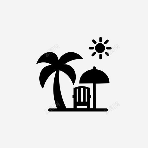 海滩度假村度假休息图标 设计图片 免费下载 页面网页 平面电商 创意素材