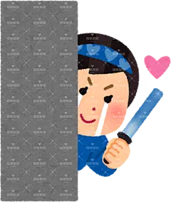 躲在墙后的粉丝为爱豆演员歌手加油助威kagenagara_ouuen_idle_woman11卡通 插画 免扣 素材 手绘 png