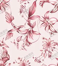 粉红色手绘花睡衣 【酷图网】花,手绘,叶子,数码,大牌,印花