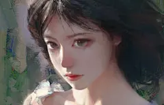 漂亮美女 短发 人物 肖像 绘画 动漫 3440x1440 带鱼屏壁纸