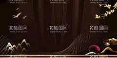 中式   - 源文件下载【酷图网】中式地产,中式海报,中式报广,新亚洲,鎏金,复古,金线,烫金,国风,山水壁画,孔雀,仙鹤,国潮,中国风,