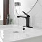 Bathroom Faucet Single Handle Single Hole Supply Line in Matte Black