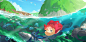 ponyo!, Ella Kremer : Hi! i've been catching up on ghibli movies recently, and ponyo became pre much my favorite movie ever^-^
had to do a fanart, i hope you like it!
