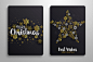 Abstract Christmas winter design : Abstract Christmas winter design with golden snowflakes on dark background