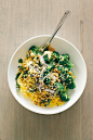 spaghetti squash noodle bowl + lime peanut sauce // via @thefirstmess