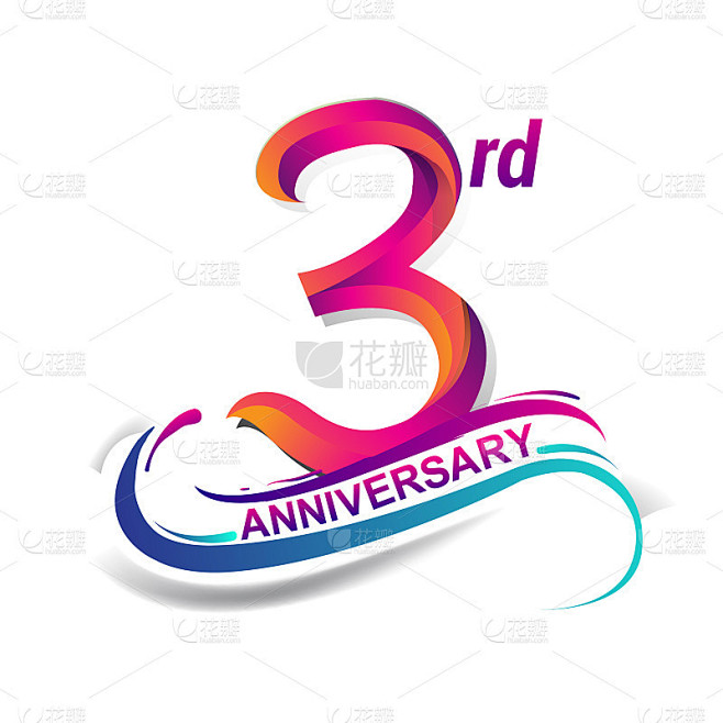 周年庆典标志为蓝色和红色