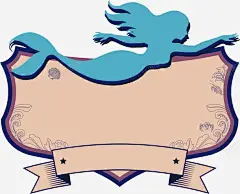 手绘美人鱼标签矢量图 平面电商 创意素材