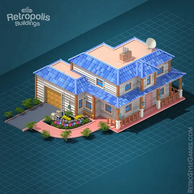 房子 3D 模型住宅建筑商等距精灵
