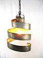 Wine barrel ring hanging light 100% recycled from Napa wine barrels by Wine Country Craftsman | CustomMade