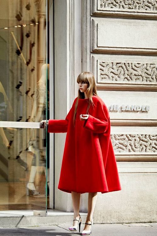 Red swing coat.