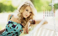 2010年10月明星美女宽月历壁纸桌面壁纸3