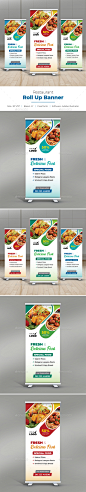 Restaurant Roll Up Banner - Signage Print Templates