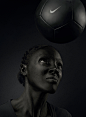 Black Series : This is a Nike test shoot featuring both basketball and soccer. Everything on set was painted black, including the model.